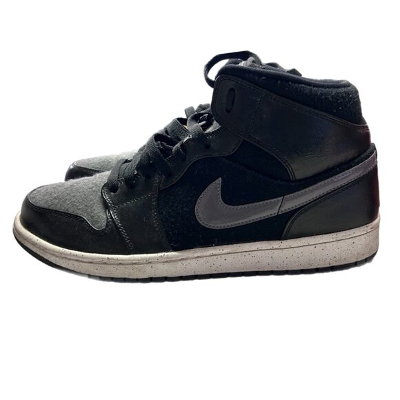 Air Jordan 1 Mid Premium Winterized Black Gray Sneakers SIZE 10.5 main image 8